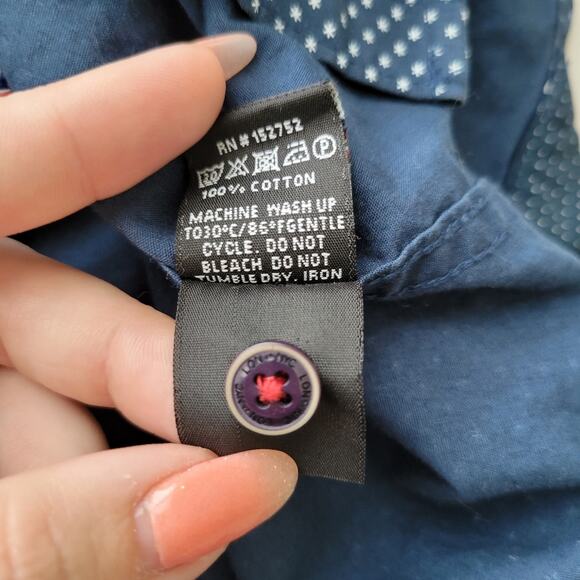 Lon NYC Star Pattern Short Sleeve Button Up Shirt Medium - Picture 6 of 11